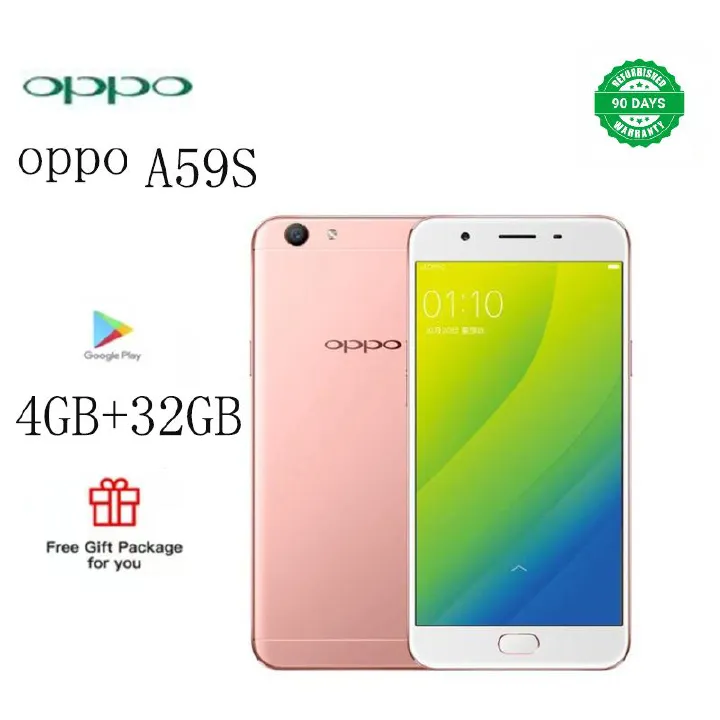 Refurbished OPPO A59S smart phone 4GB+32GB 5.2-inch smart phone 16MP+13MP 3075mA, with fingerprint unlock gold, double card single standby