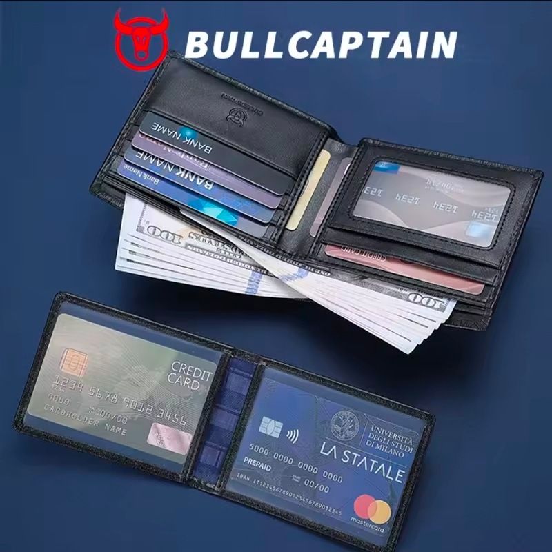 Bullcaptain Men's Genuine Leather Wallet