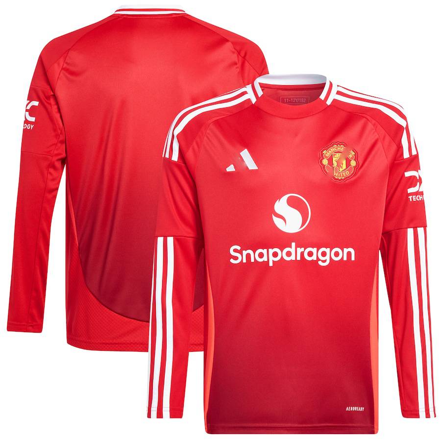 Manchester united long sleeved home kit.