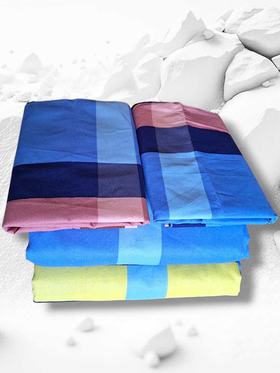 Quality Cotton Bed Sheet Set 2Bedsheets 2Pillowcases 5*6ft