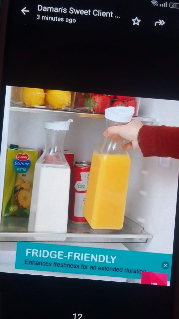 Multipurpose Acrylic Beverages Storage Bottle Juice Milk Storage Containers Space Saver Containers 1.4L