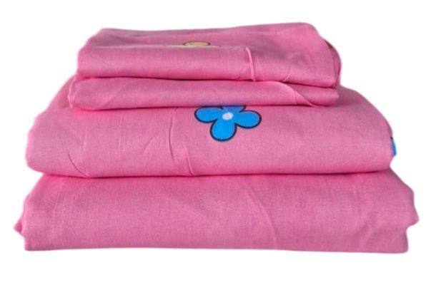 Quality Cotton Bed Sheet Set 2Bedsheets 2Pillowcases 5*6ft