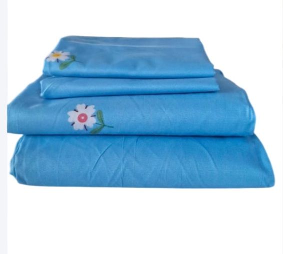 Quality Cotton Bed Sheet Set 2Bedsheets 2Pillowcases 5*6ft