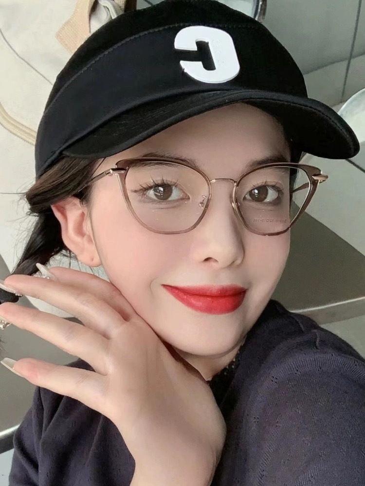 2025 New Women Cat Eye Anti Blue Light Optical Frame Stainless Glasses Spectacle Eyeglasses Eyewear Frames