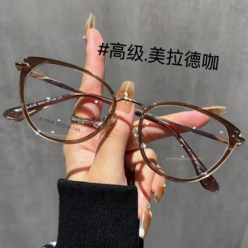 2025 New Women Cat Eye Anti Blue Light Optical Frame Stainless Glasses Spectacle Eyeglasses Eyewear Frames