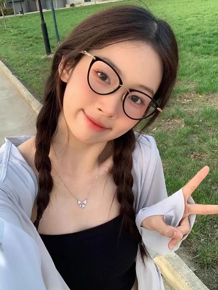 2025 New Women Cat Eye Anti Blue Light Optical Frame Stainless Glasses Spectacle Eyeglasses Eyewear Frames