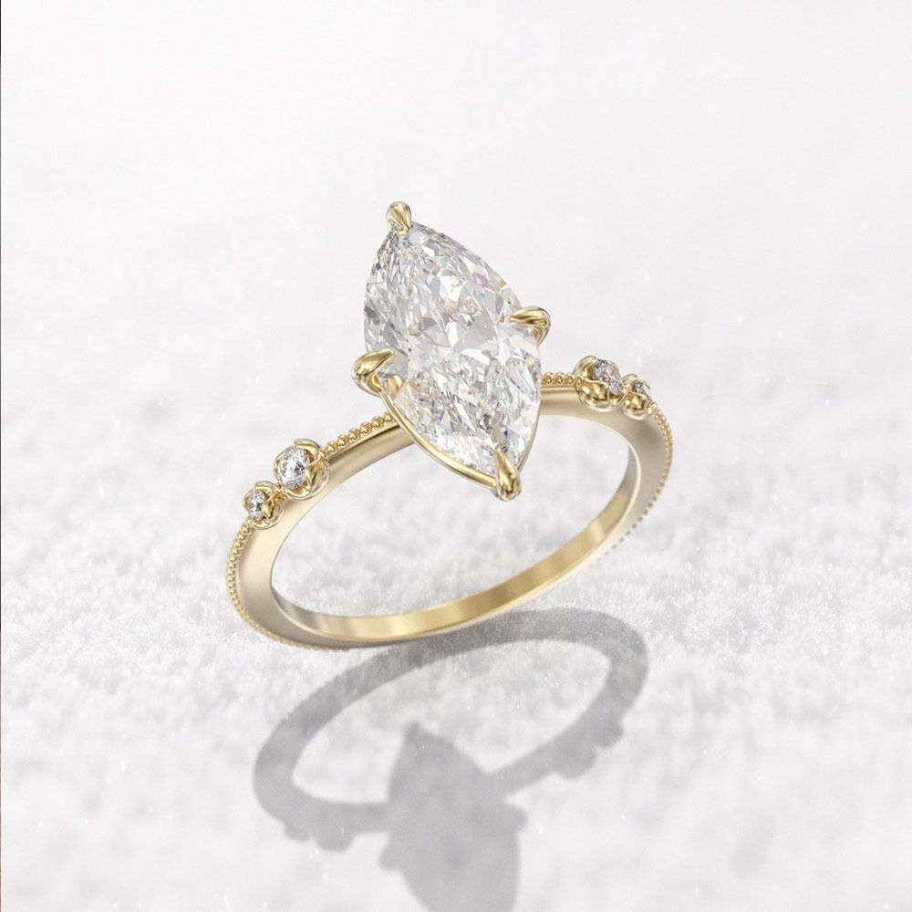 3.75 Carat White Pear Cut Top & Side Halo Lab Created Diamond Engagement Ring In 14k White Yellow Rose Gold For Women