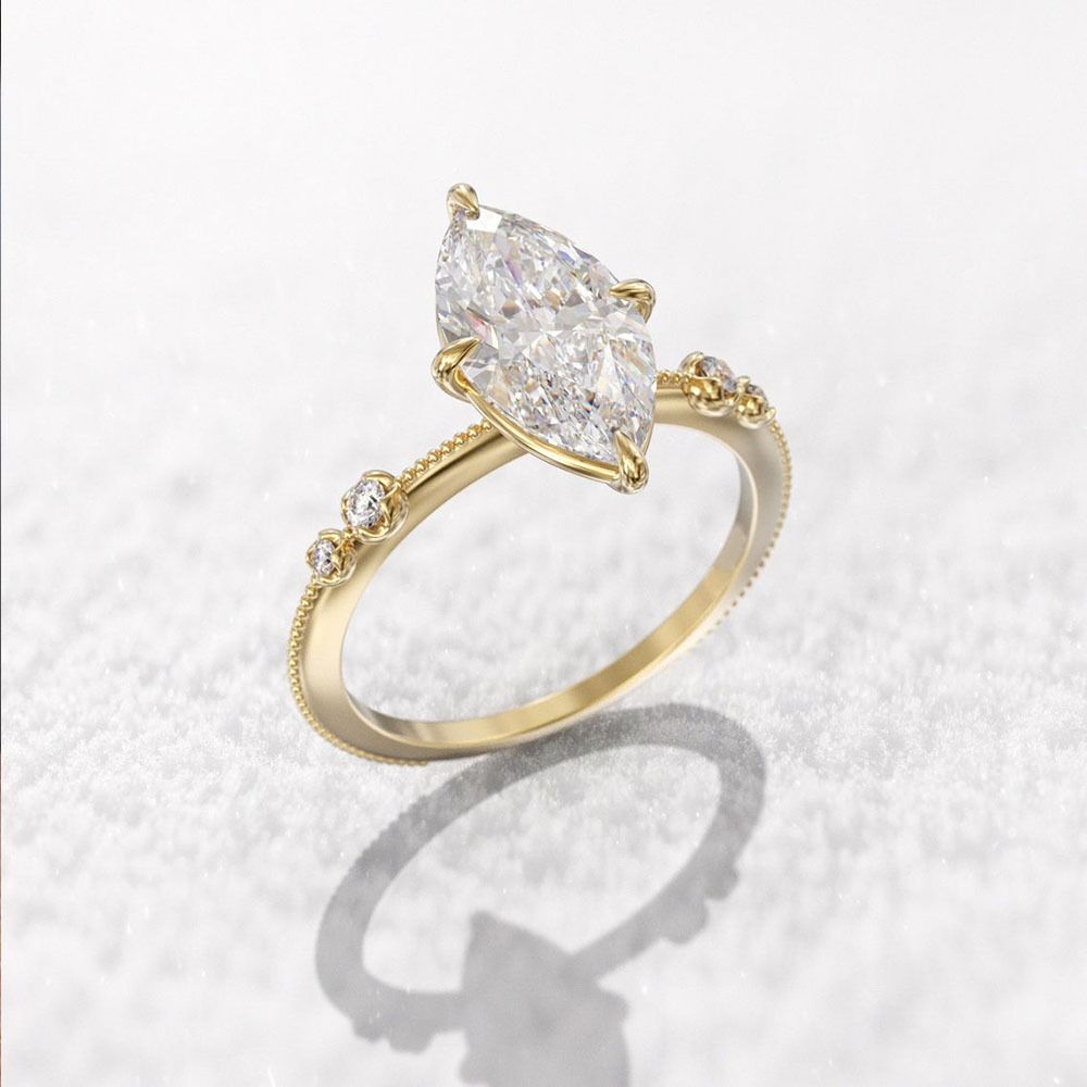 3.75 Carat White Pear Cut Top & Side Halo Lab Created Diamond Engagement Ring In 14k White Yellow Rose Gold For Women