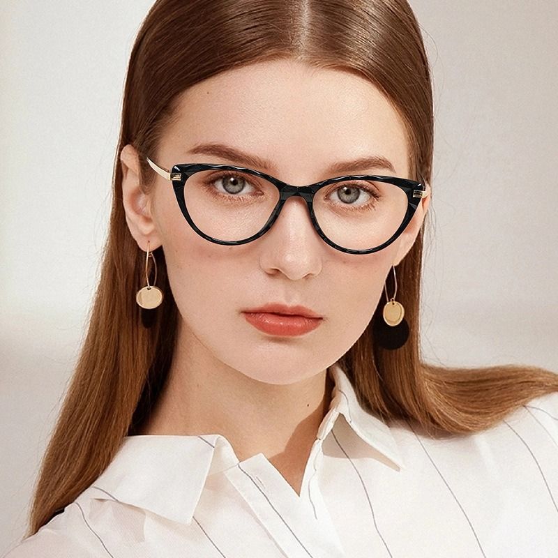 Photochromic Plastic Sunglasses Men Women Outdoor Travel Beach Vacation Computer Reading/Gaming/TV/Phone Glasses Retro Cat-Eye Frame Anti-Blue Light Eyewear