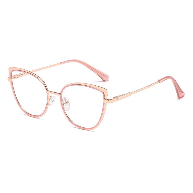 Fashion Metal Blue Light Blocking Glasses For Women, Anti-radiation Frame For Small Face Naked Makeup, Cat Eye Sunglasses Sunglasses Frame
