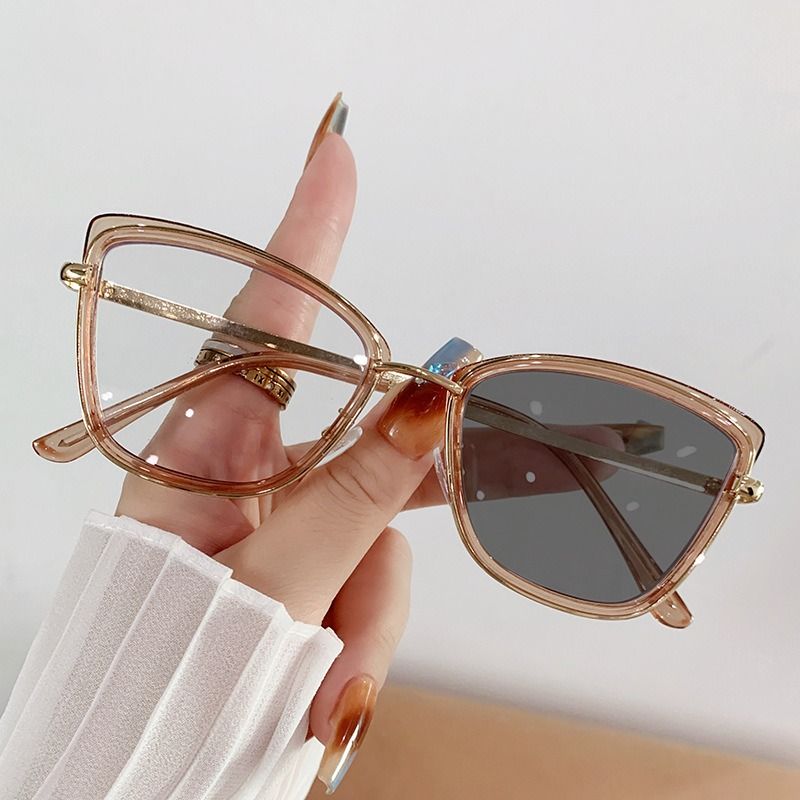 1Pc Newly  Metal Unisex Optical Computer Glasses Oversized Cat Eye Anti-Blue Light Blocking Stylish Metal Frame Radiation Protection