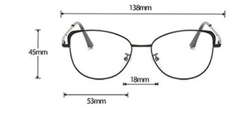 Women's Metal Cat Eye Photochromic Glasses Pink & Blue Anti-Blue Light for Reading Photographic Gray Antireflective Blue Lens
