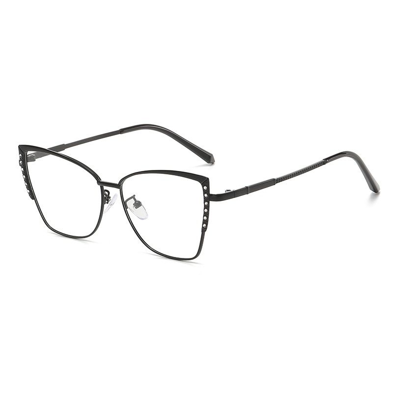 1pc Women's Cat Eye Photochromic Lens Glasses, Hollow Metal Frame Design Suitable For Student Reading, Office, Street Wear, Festivals, Gift For Girlfriend