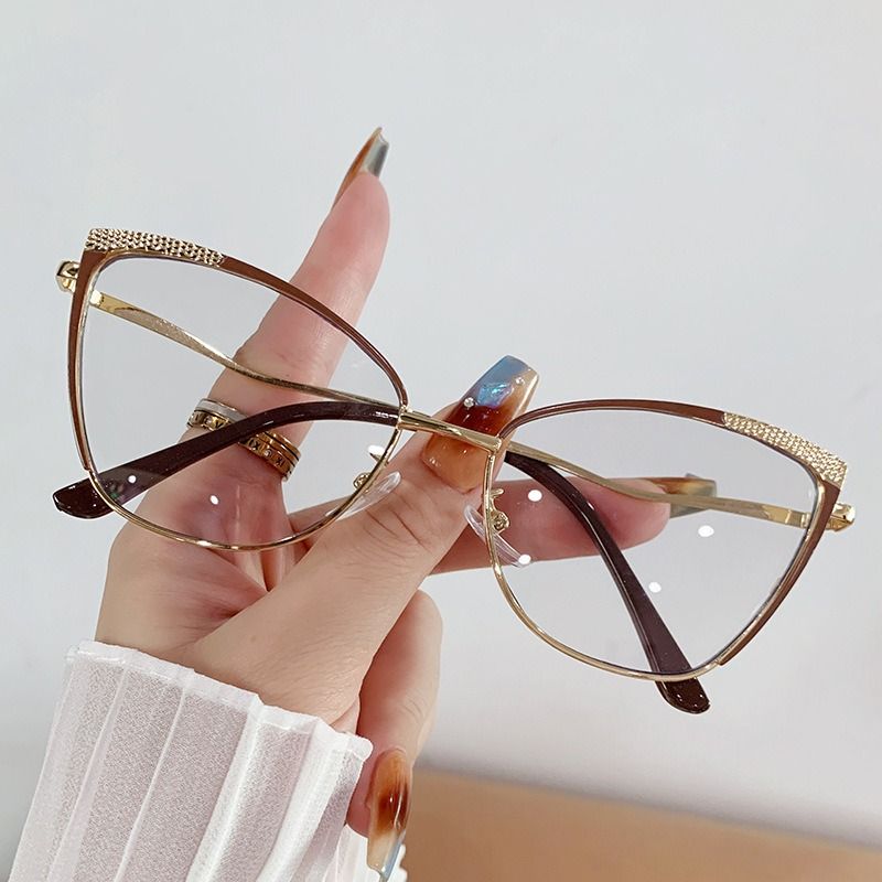 2025 Fashion Anti Blue Light Eyewear Photogray Sunglasses Metal Cat Eye Glasses Photochromic Eyeglasses Sunglasses Blue Light