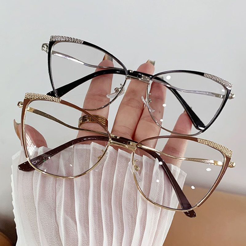 2025 Fashion Anti Blue Light Eyewear Photogray Sunglasses Metal Cat Eye Glasses Photochromic Eyeglasses Sunglasses Blue Light