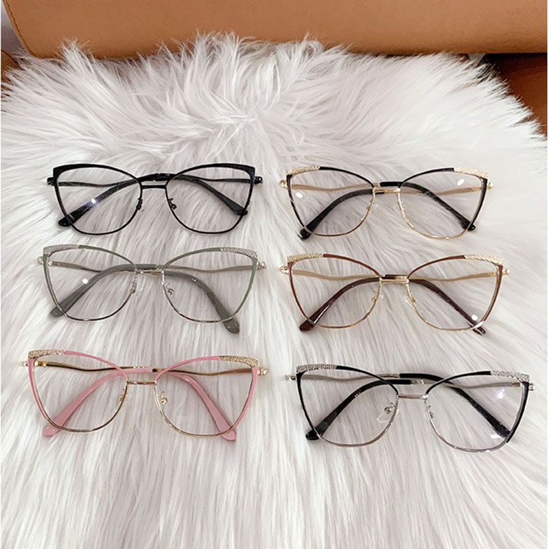 2025 Fashion Anti Blue Light Eyewear Photogray Sunglasses Metal Cat Eye Glasses Photochromic Eyeglasses Sunglasses Blue Light