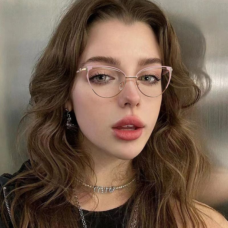 New man Metal Cat Eye Eyeglasses Frames for All Face Photochromic Glasses Lunett Photogray Anti BLue Light Eyewear Spectacles