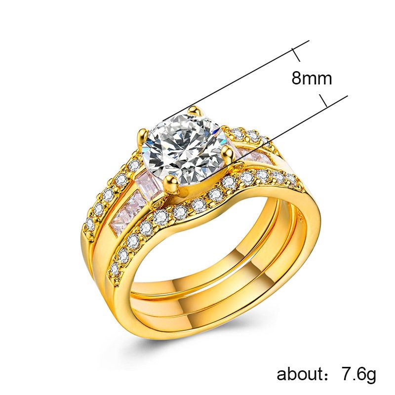 Luxury Fashion Women Zircon Jewelry Rings Female Diamond Bridal Engagement Wedding Ladies Trendy Finger Ring