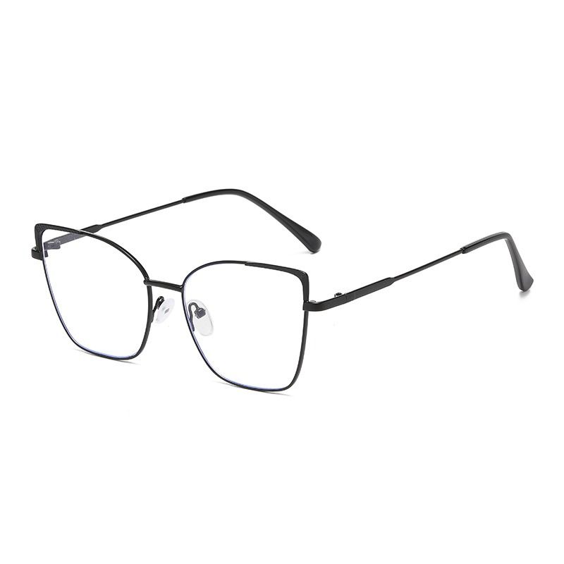 1 Pair Women's Stylish Cat Eye Fashion Glasses with Metal Frame, Color-Changing PC Lenses, Fashionable Oval Design with Black Tint on Cloudy Days