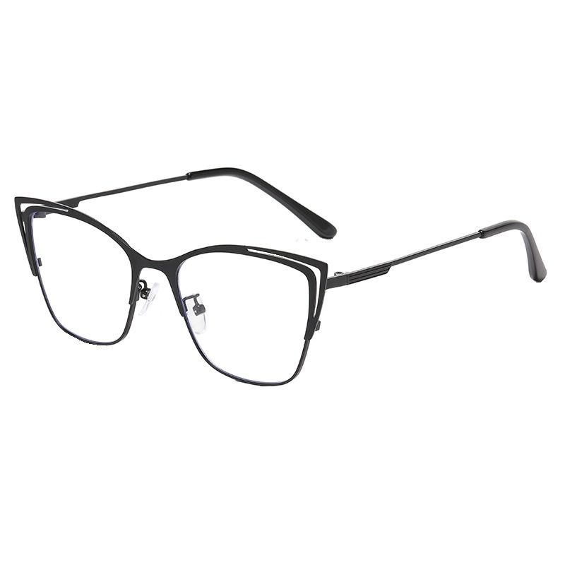 1pc Women's Photochromic Fashion Glasses with Cat Eye Metal Frame and Hollow Design Set with Diamonds, Suitable for Driving and Daily Wear