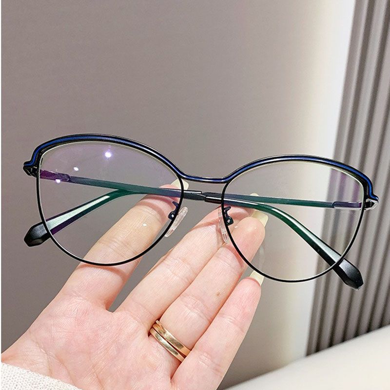Women Glasses Optical Metal Cateye Photochromic Anti Reflet Female Ladies Eyeglasses