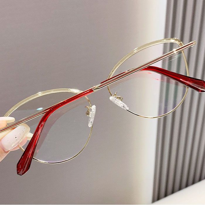 Women Glasses Optical Metal Cateye Photochromic Anti Reflet Female Ladies Eyeglasses