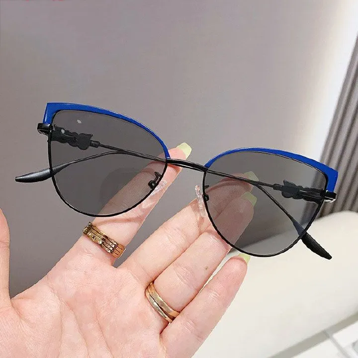2025 New Model Fashion Cat Eye Photochromic Spectacle Frame Glasses Women Anti Blue Light Blocking Eye Glasses Frame