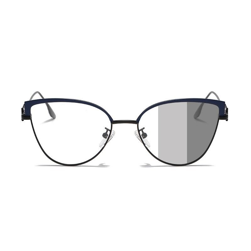 2025 New Model Fashion Cat Eye Photochromic Spectacle Frame Glasses Women Anti Blue Light Blocking Eye Glasses Frame