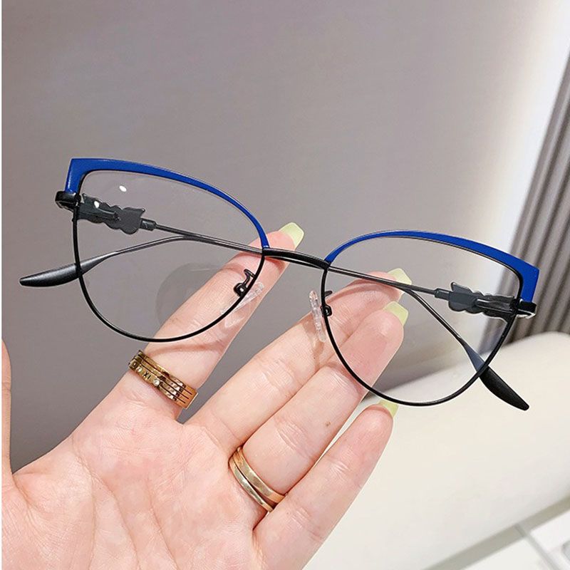 2025 New Model Fashion Cat Eye Photochromic Spectacle Frame Glasses Women Anti Blue Light Blocking Eye Glasses Frame