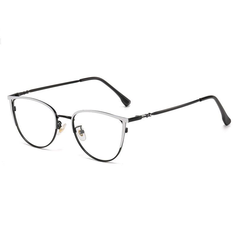 Large Frame Computer Eye Photochromic Eyeglasses Metal Optical Frame Myopia Optical Glasses Changing Lenses Anti Blue Glasses