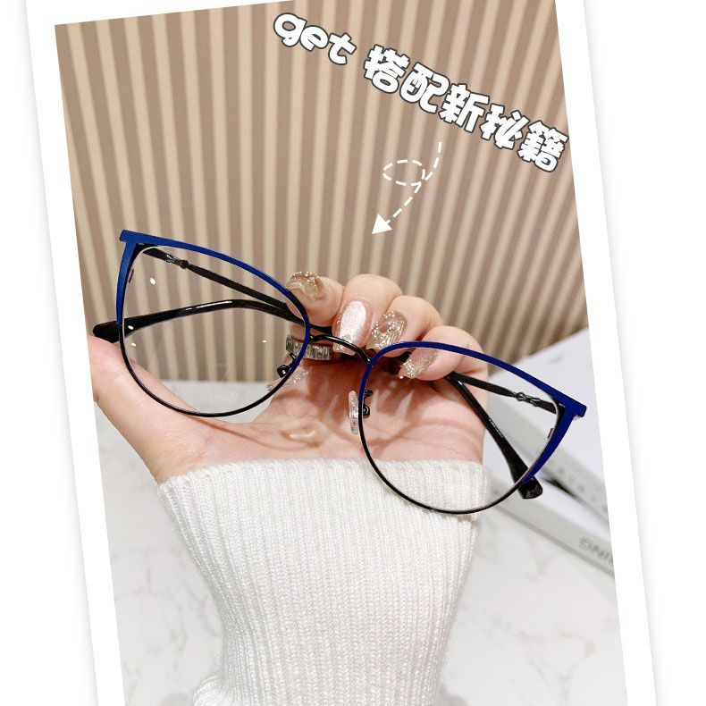 Large Frame Computer Eye Photochromic Eyeglasses Metal Optical Frame Myopia Optical Glasses Changing Lenses Anti Blue Glasses
