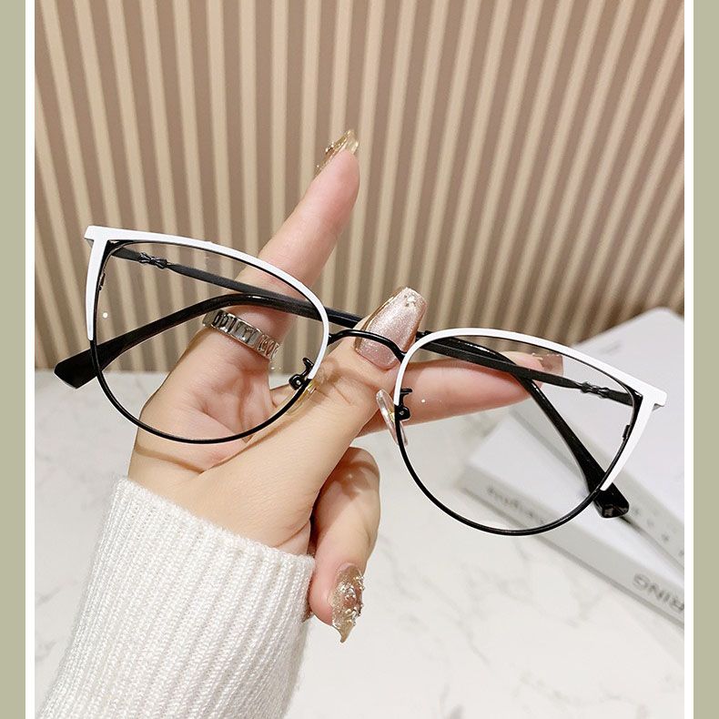 Large Frame Computer Eye Photochromic Eyeglasses Metal Optical Frame Myopia Optical Glasses Changing Lenses Anti Blue Glasses