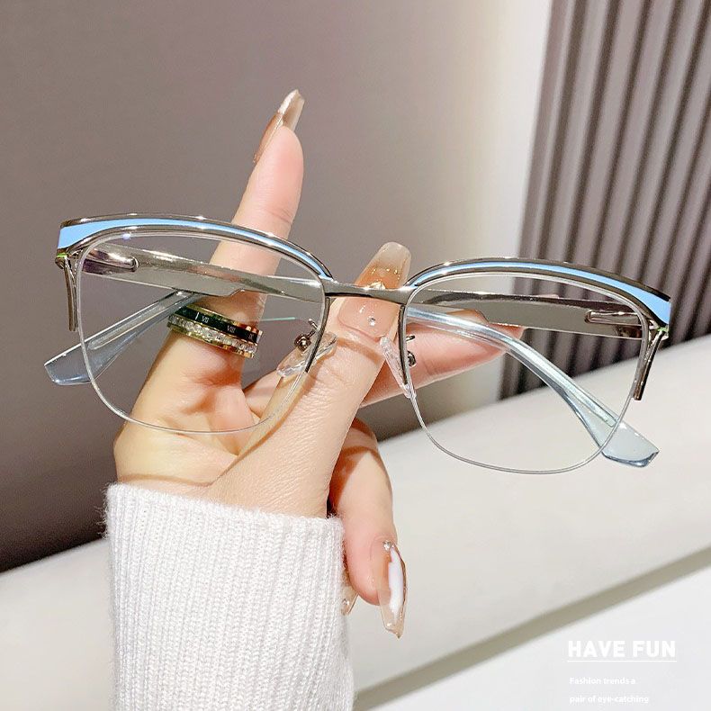Hot Selling Metal Optical Frame Prescription Glasses Eyewear Square Anti Blue Light Photochromic Eyeglass