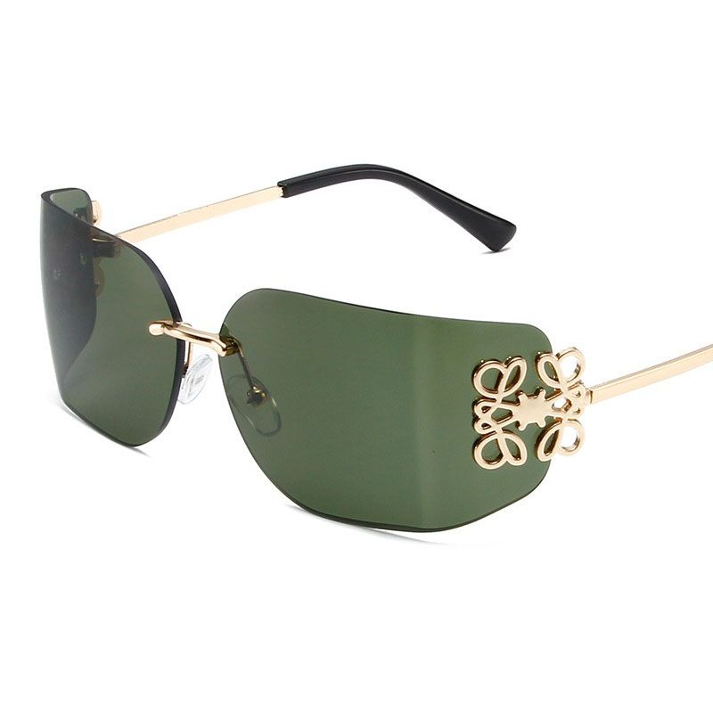 Hot New Blue Metal Frame Retro Sunglasses for Women Senior Fashion Sunscreen Glasses With UV400 Lenses