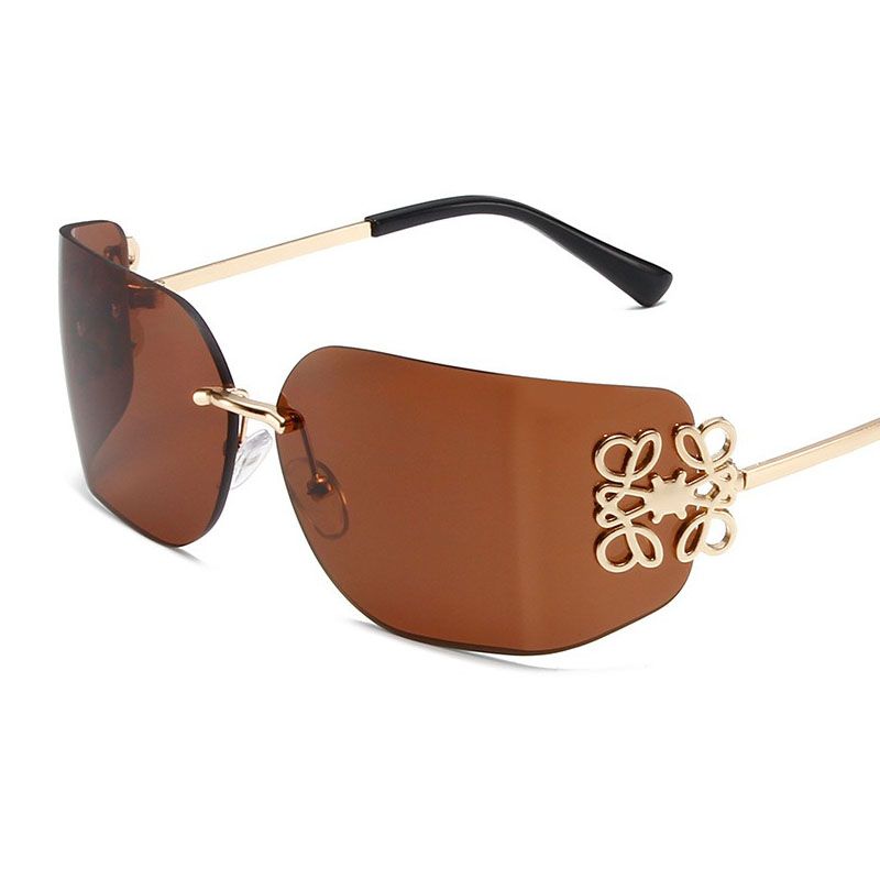 Hot New Blue Metal Frame Retro Sunglasses for Women Senior Fashion Sunscreen Glasses With UV400 Lenses