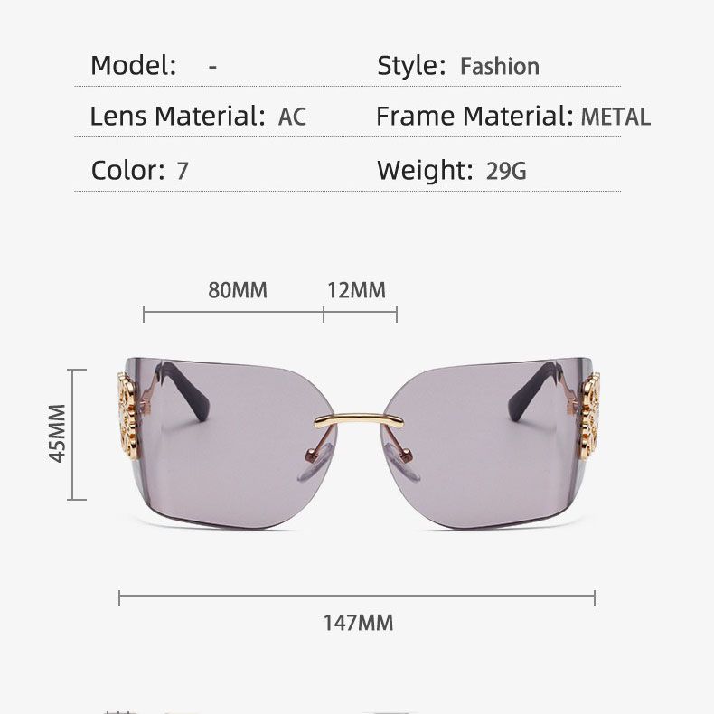 Hot New Blue Metal Frame Retro Sunglasses for Women Senior Fashion Sunscreen Glasses With UV400 Lenses