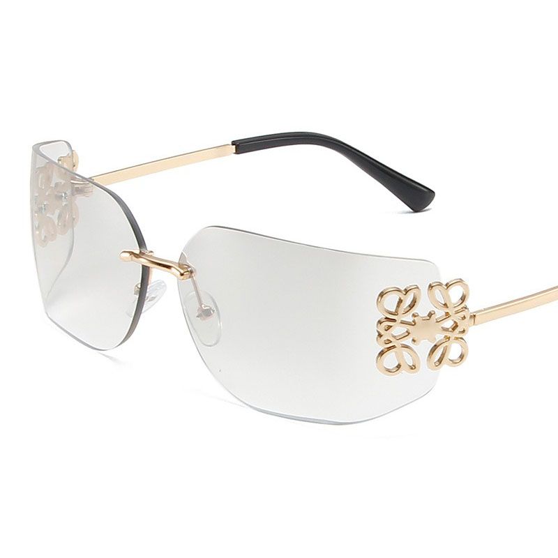 Hot New Blue Metal Frame Retro Sunglasses for Women Senior Fashion Sunscreen Glasses With UV400 Lenses