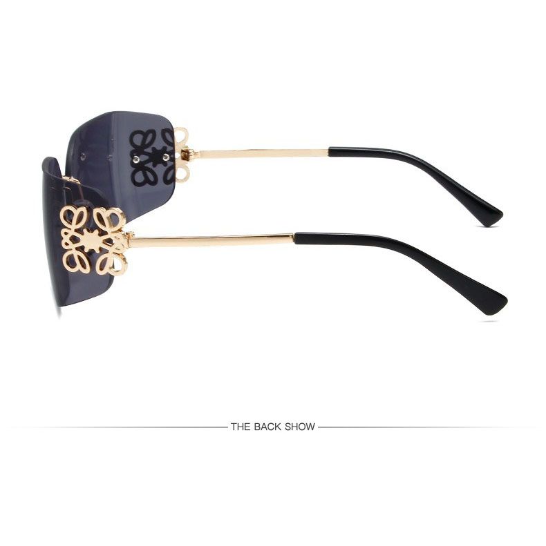 Hot New Blue Metal Frame Retro Sunglasses for Women Senior Fashion Sunscreen Glasses With UV400 Lenses