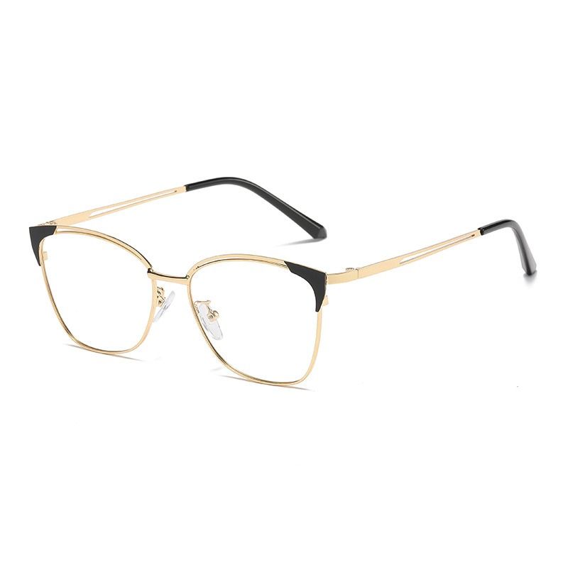 New Metal Photochromic Cat Eye Square Anti Blue Light Glasses Optical Frames Computer Eyeglasses Eyewear Spectacles