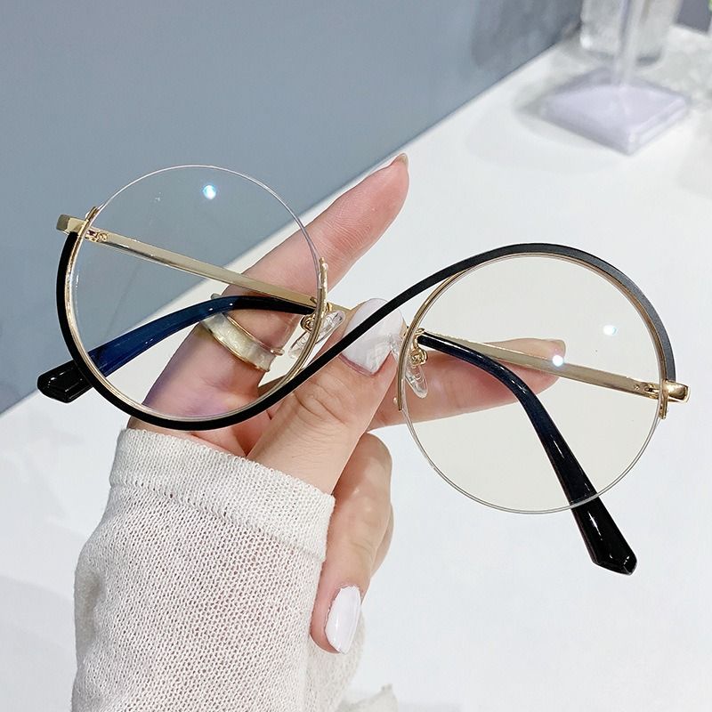 2025 New Design Metal Round Women Photochromic Glasses Anti Blue Light Optical Frame Blue Light Blocking Eyeglasses Frames Mens