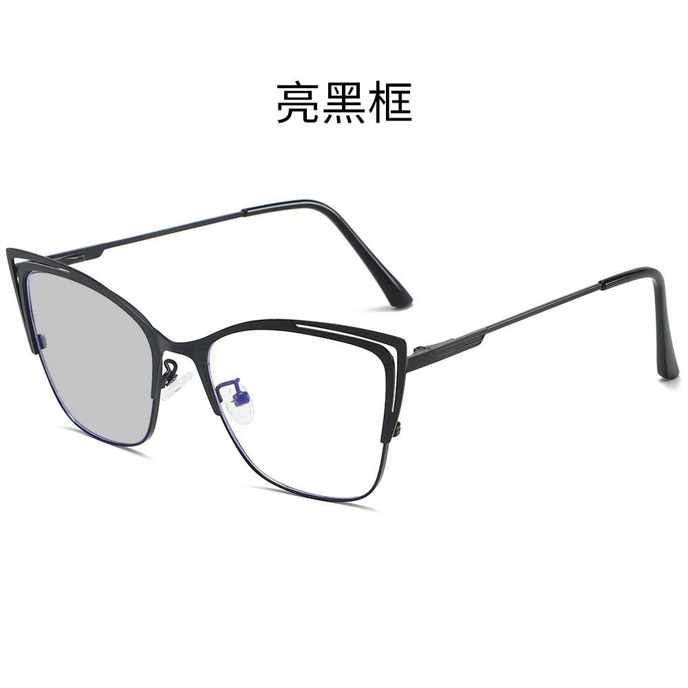 Men Metal Oval Double Bridge Photochromic Photogray Spectacles Eyewear Anti Blue Light Glasses for All Face