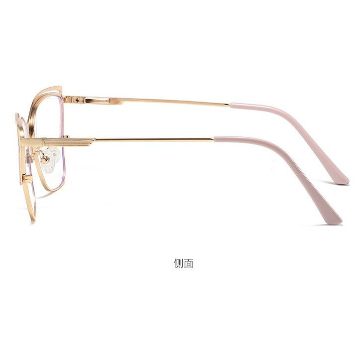 Men Metal Oval Double Bridge Photochromic Photogray Spectacles Eyewear Anti Blue Light Glasses for All Face