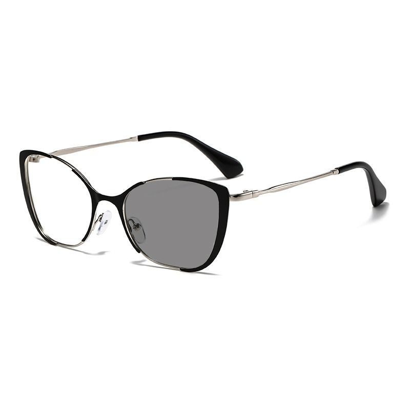 Cat Eye Spring Hinge Computer Photochromic Anti Blue Light Blocking Photocromic Eyeglasses Optical Glasses Frames