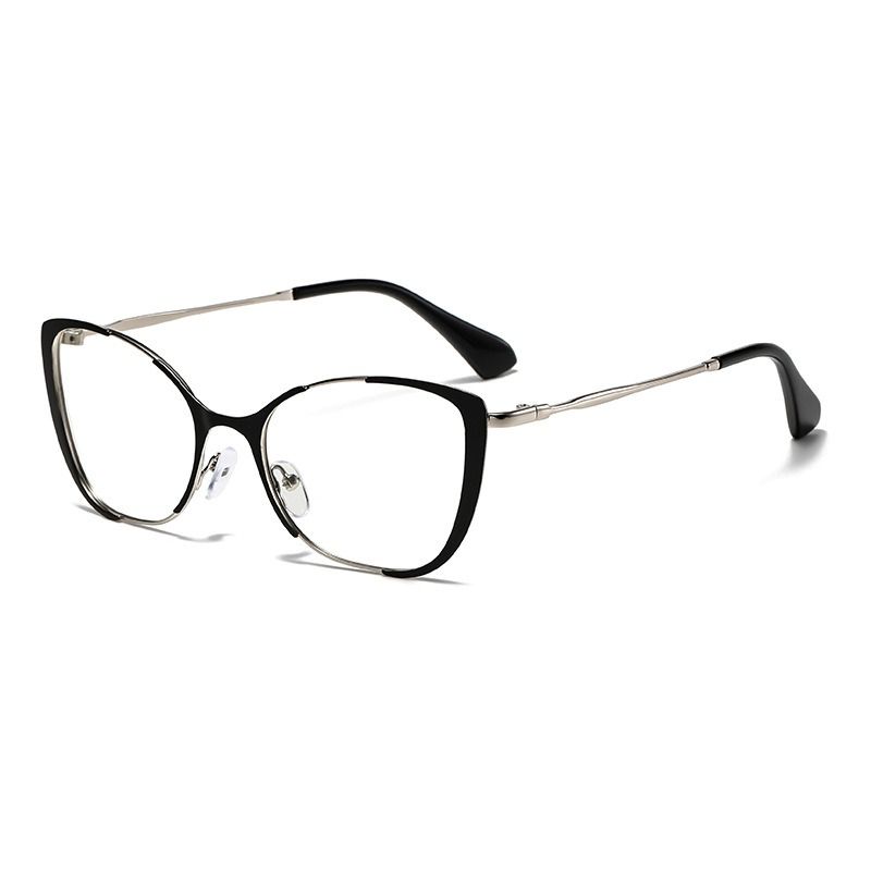Cat Eye Spring Hinge Computer Photochromic Anti Blue Light Blocking Photocromic Eyeglasses Optical Glasses Frames