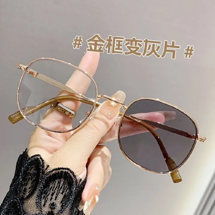 Photochromic Personality Changing Women Eyeglasses Optical Lens Glasses Frame Unisex Frames Men Half Frame Eyewear