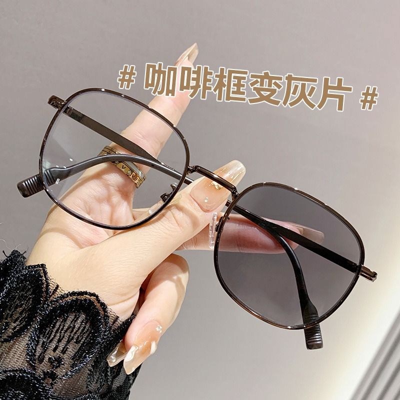 Photochromic Personality Changing Women Eyeglasses Optical Lens Glasses Frame Unisex Frames Men Half Frame Eyewear