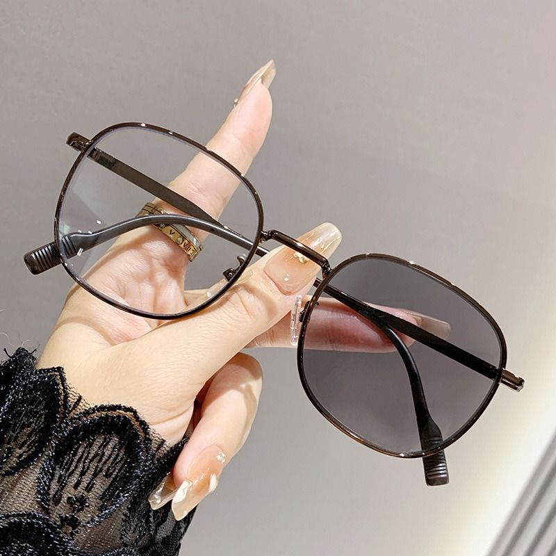 Photochromic Personality Changing Women Eyeglasses Optical Lens Glasses Frame Unisex Frames Men Half Frame Eyewear
