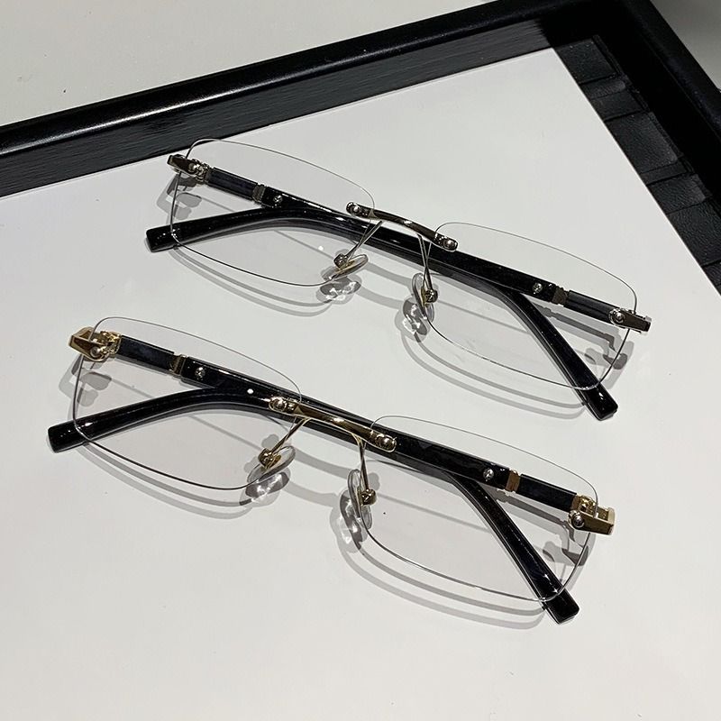 Photochromic Frameless Anti-blue Glasses Anti-radiation Women and Men Have Degree Large Frame EyeGlasses