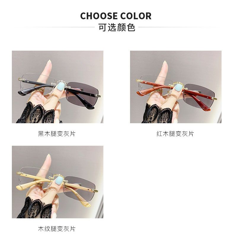 Premium rimless photochromic glasses anti blue light transition lenses optical women men unisex computer indoor outdoor