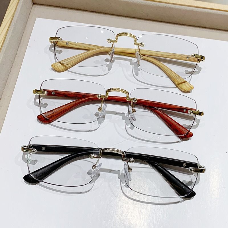 Premium rimless photochromic glasses anti blue light transition lenses optical women men unisex computer indoor outdoor